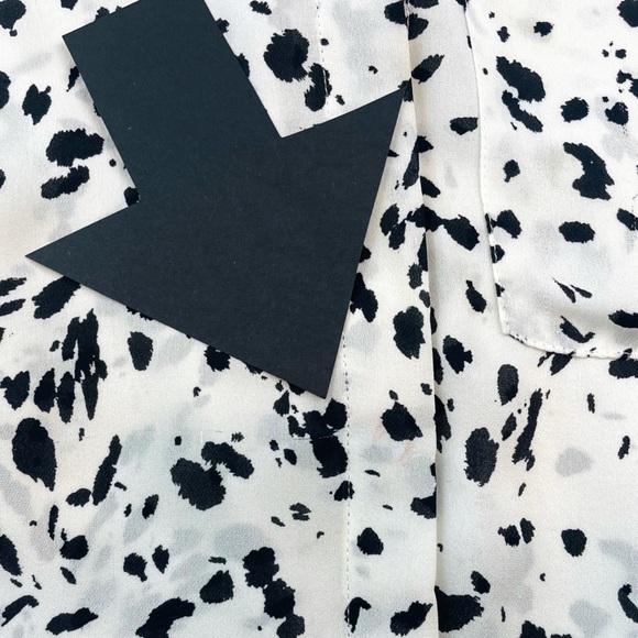 HAUTE HIPPIE • Dalmatian Print Semi-Sheer Button-Down Long Sleeve Shirt - Picture 8 of 11